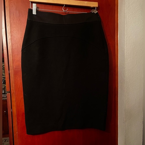 Diane von Furstenberg Woven Black Pencil Skirt Sz 10 Women - Picture 4 of 9